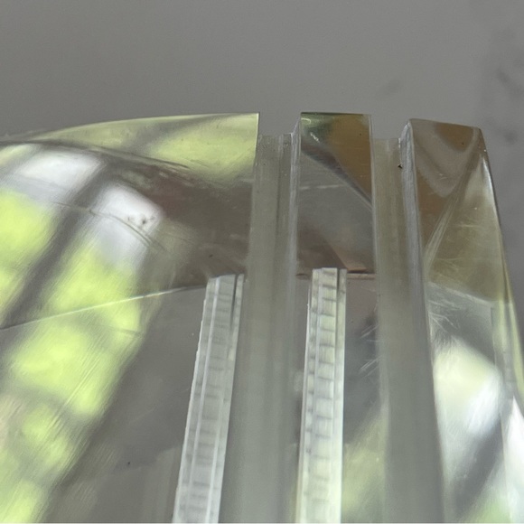 Vintage MCM lucite Acrylic book end clear wharf shape - Picture 7 of 14